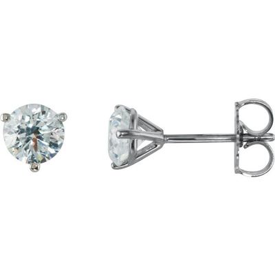 photo number one of Martini style 14 karat white gold diamond earrings 0.50 carat total diamond weight with I1 clarity and H/I color item 001-115-00648