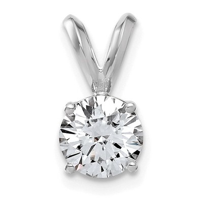 photo number one of 14 karat white gold 0.25 carat round natural Diamond Solitaire Pendant chain sold separately item 001-130-00778