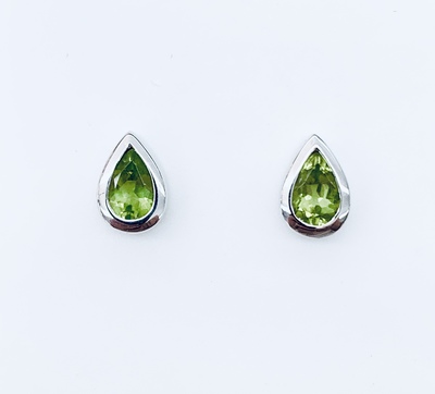 photo number one of Sterling Silver peridot earrings item 001-215-01024