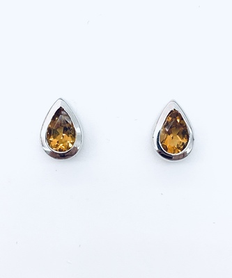 photo number one of Sterling Silver citrine earrings item 001-215-01025
