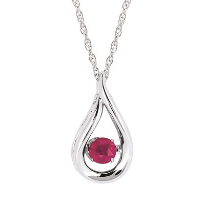 photo number one of Sterling Silver Shimmering ruby pendant with 18'' chain item 001-230-01271