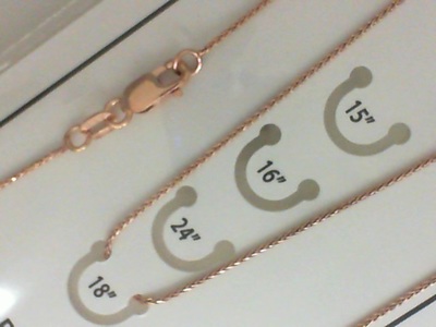 photo number one of 14krose 18'' .5mm baby diamond cut wheat chain. item 001-330-01173