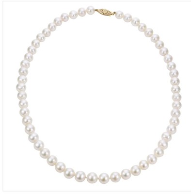 photo number one of 14 karat white gold 18'' 6-6.5mm high luster akoya pearl item 001-610-00911
