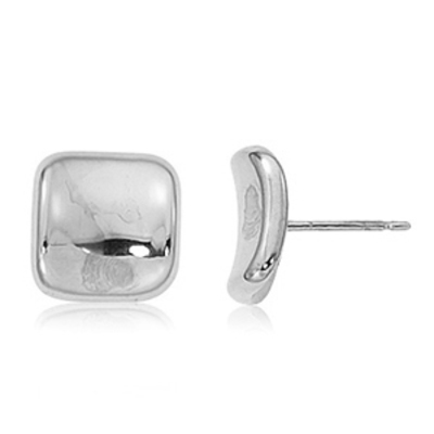 photo number one of Sterling silver 10mm inverted square stud earring item 001-704-00307