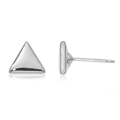photo number one of Sterling silver triangle stud earrings item 001-704-00312