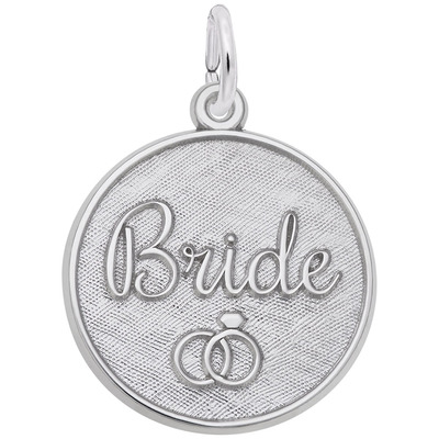 photo number one of Sterling silver Bride charm (engravable) item 001-710-02858