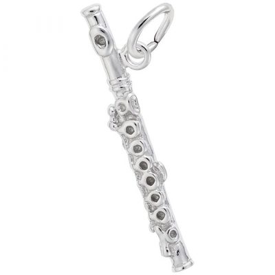 photo number one of Sterling Silver Flute Charm item 001-710-03332