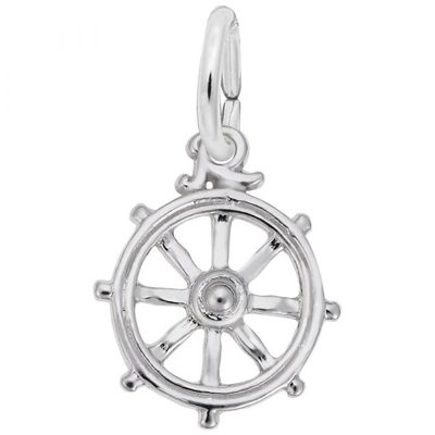 photo number one of Sterling silver Ships Wheel charm item 001-710-03512