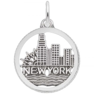 photo number one of Sterling silver New York skyline charm item 001-710-03519