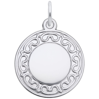 photo number one of Sterling silver round disc with edge item 001-710-03722
