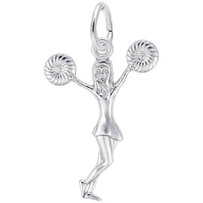 photo number one of Sterling silver Pom Pom girl charm item 001-710-03725