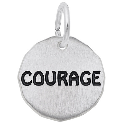 photo number one of Sterling silver courage charm (engravable) item 001-710-03893