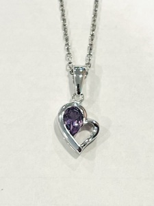 photo of Sterling silver amethyst pendant on a 20'' chain item 001-230-01355