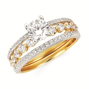 photo of Engagement ring and wedding band set (center stone sold separately) 3/4 carat total diamond weight in the engagement and 0.13 carat in the wedding band item 001-420-00816