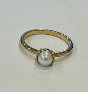photo of 14 karat yellow gold freshwater pearl ring item 001-625-00044