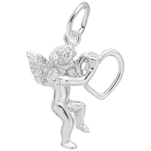 photo of Sterling silver angel with heart charm item 001-710-02633