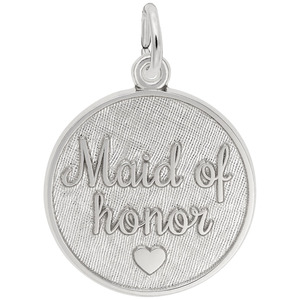 photo of Sterling Silver Maid of Honor disc charm (engravable) item 001-710-02862
