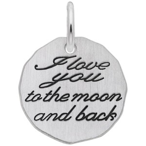 photo of Sterling silver I love you to the moon charm item 001-710-03022