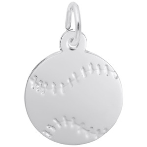 photo of Sterling silver baseball engravable charm item 001-710-03664