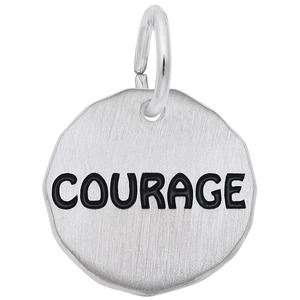 photo of Sterling silver courage charm (engravable) item 001-710-03893