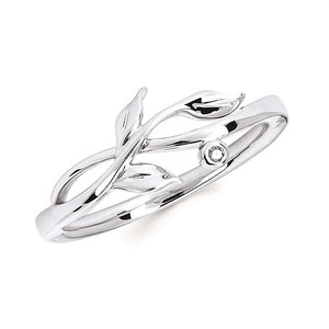 photo of Sterling silver vine ring with diamond accent item 001-736-00087