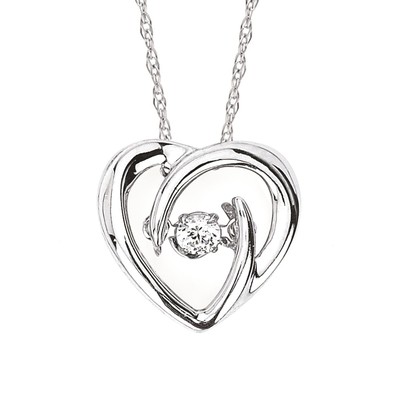 photo number one of Sterling silver 18'' chain with a .05ct Shimmering Diamonds pendant item 001-130-00757