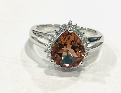 photo number one of Sterling silver lab created Lusterine ring with created white sapphire accents item 001-220-00733