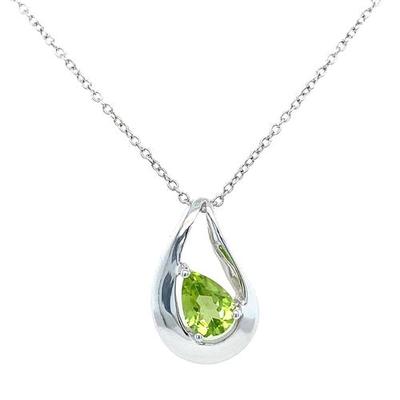 photo number one of Sterling silver .59 carat peridot pendant (priced without chain) item 001-230-01291
