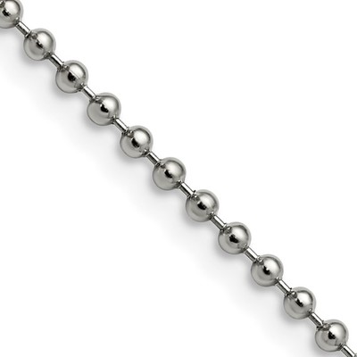photo number one of 24'' 2.4mm stainless steel ball chain item 001-325-00124