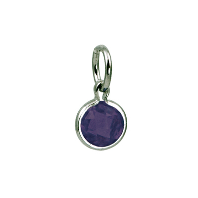 photo number one of Sterling silver synthetic June round birthstone charm item 001-410-00568