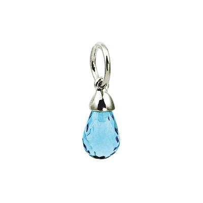 photo number one of Sterling silver slide-on synthetic March Briolette birthstone charm item 001-410-00676