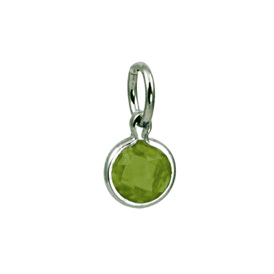 photo number one of Sterling silver synthetic August round birthstone charm item 001-410-00698