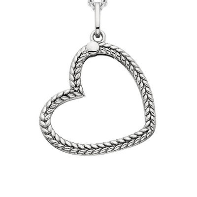 photo number one of Sterling silver 18'' chain with braided heart pendant item 001-410-00724