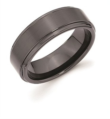 photo number one of Black ceramic band 7mm with step edge item 001-430-00860