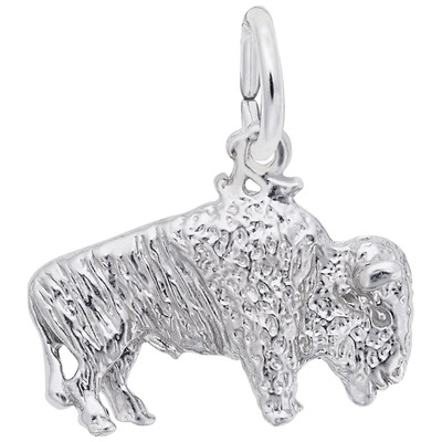 photo number one of Sterling silver buffalo charm item 001-710-02942