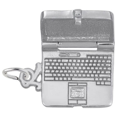 photo number one of Sterling silver laptop computer charm (movable) item 001-710-03442