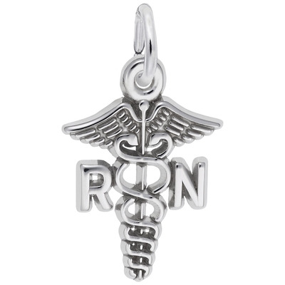 photo number one of Sterling silver Registered Nurse charm item 001-710-03850
