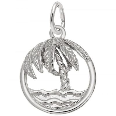 photo number one of Sterling Silver palm tree charm item 001-710-03853