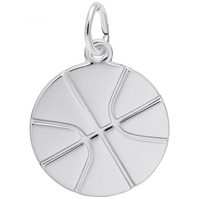 photo number one of Sterling silver Basketball charm item 001-710-03866