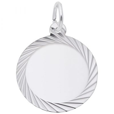photo number one of Small Diamond Faceted Disc Charm item 001-710-03878