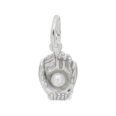 photo number one of Sterling silver baseball glove charm item 001-710-03889