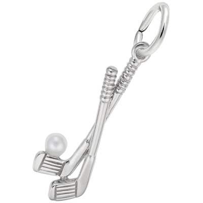 photo number one of Sterling silver golf clubs charm item 001-710-03909