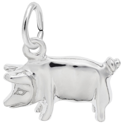 photo number one of Sterling silver pig charm item 001-710-03936