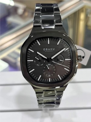 photo number one of Gents Obaku multi function gray watch with octagon dial item 001-815-00292