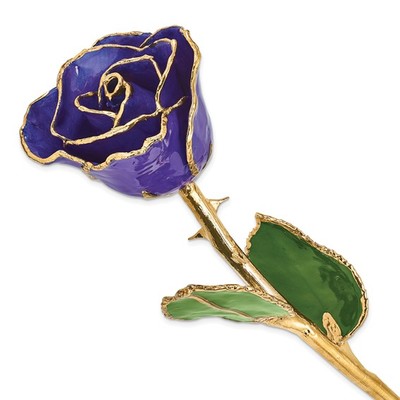 photo number one of Lacquered and gold trimmed blue violet pearl rose item 001-905-01357