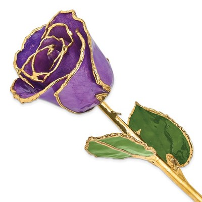 photo number one of LAcquer dipped gold trim lilac rose item 001-905-01358