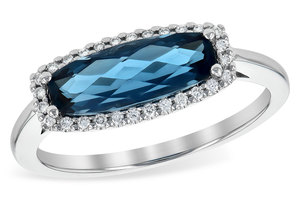 photo of 14 karat white gold london blue topaz and diamond accented ring item 001-220-00769