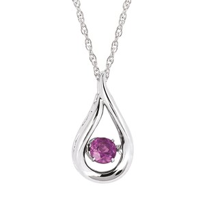 photo of Shimmering Lab Created Alexandrite silver pendant w/ 18