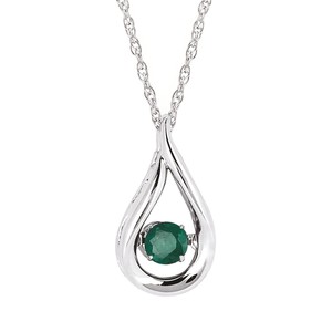 photo of Sterling silver Shimmering emerald pendant with chain item 001-230-01162
