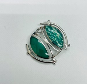 photo of Sterling silver green agate and amazonite pendant (without chain) item 001-230-01236